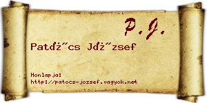 Patócs József névjegykártya