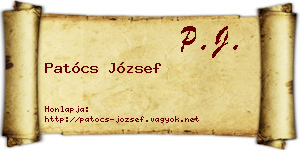 Patócs József névjegykártya