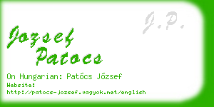 jozsef patocs business card